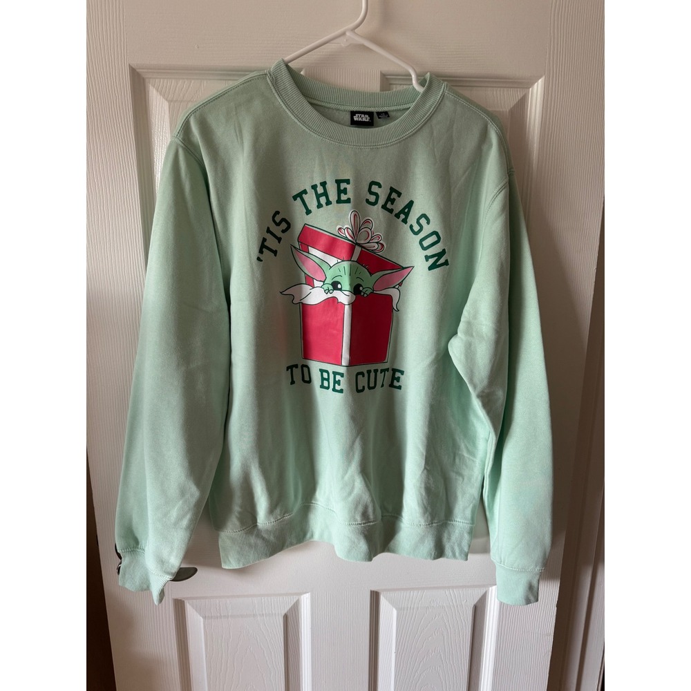 Star Wars The Mandalorian The Child Tis The Season Sweatshirt Juniors Size Large